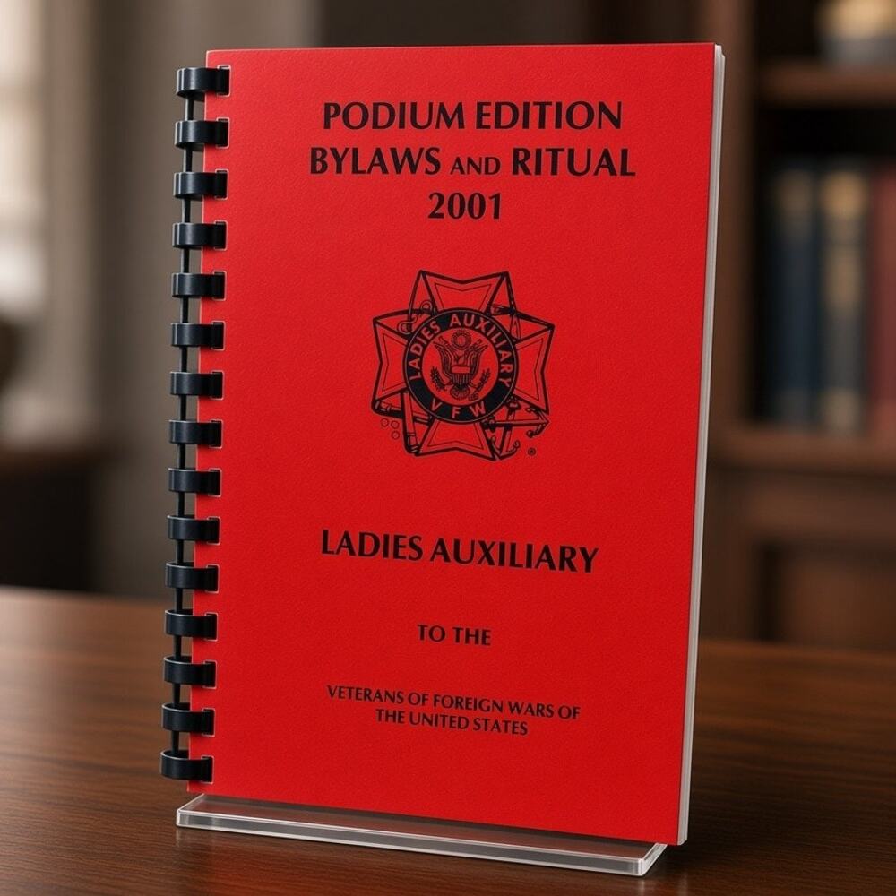 Vintage 2001 VFW Ladies Auxiliary Podium Edition Bylaws Ritual Spiral Book
